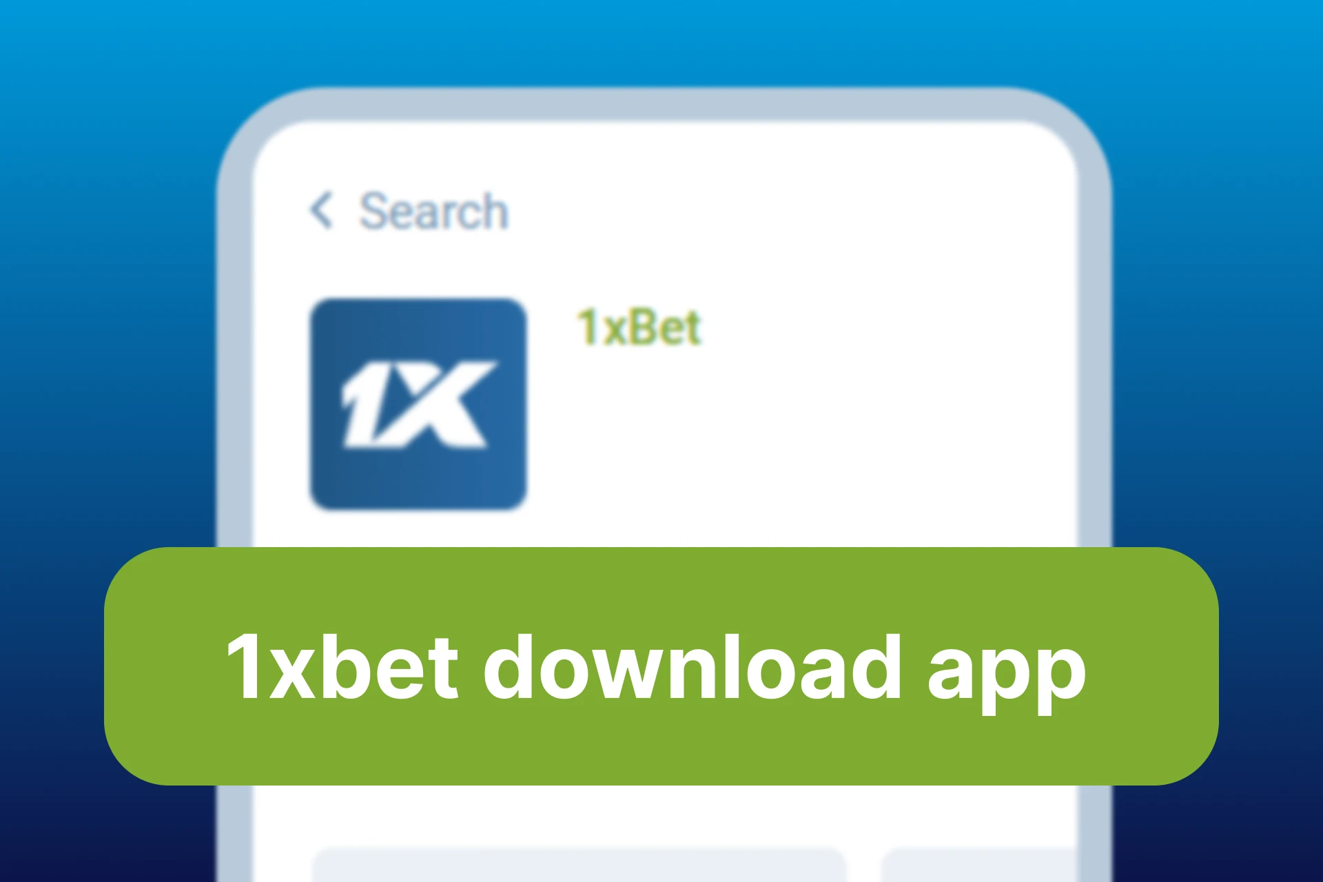 Official 1xBet app located in App Store with '1xBet download app' button