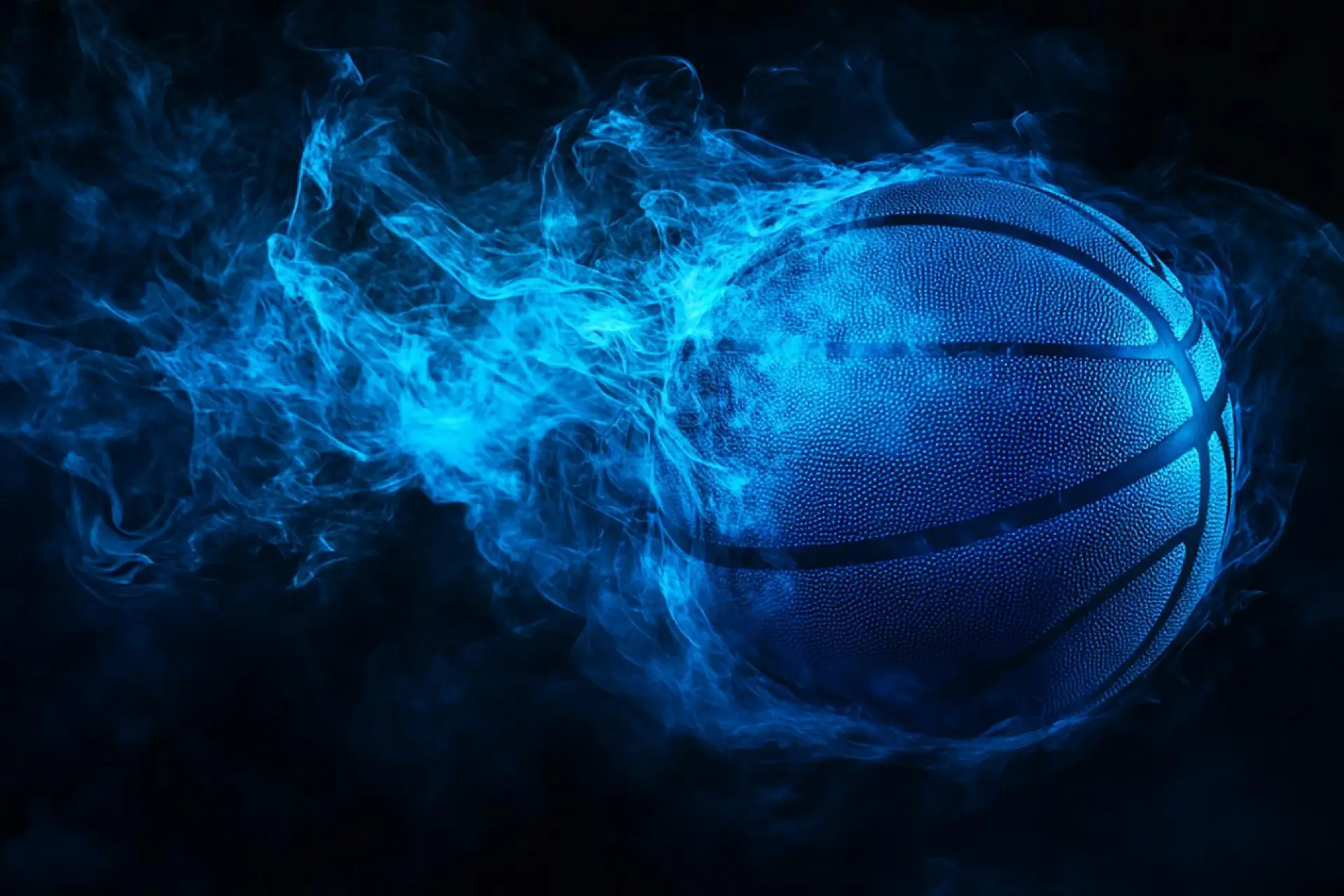 Basketball – Realistic basketball on blue background