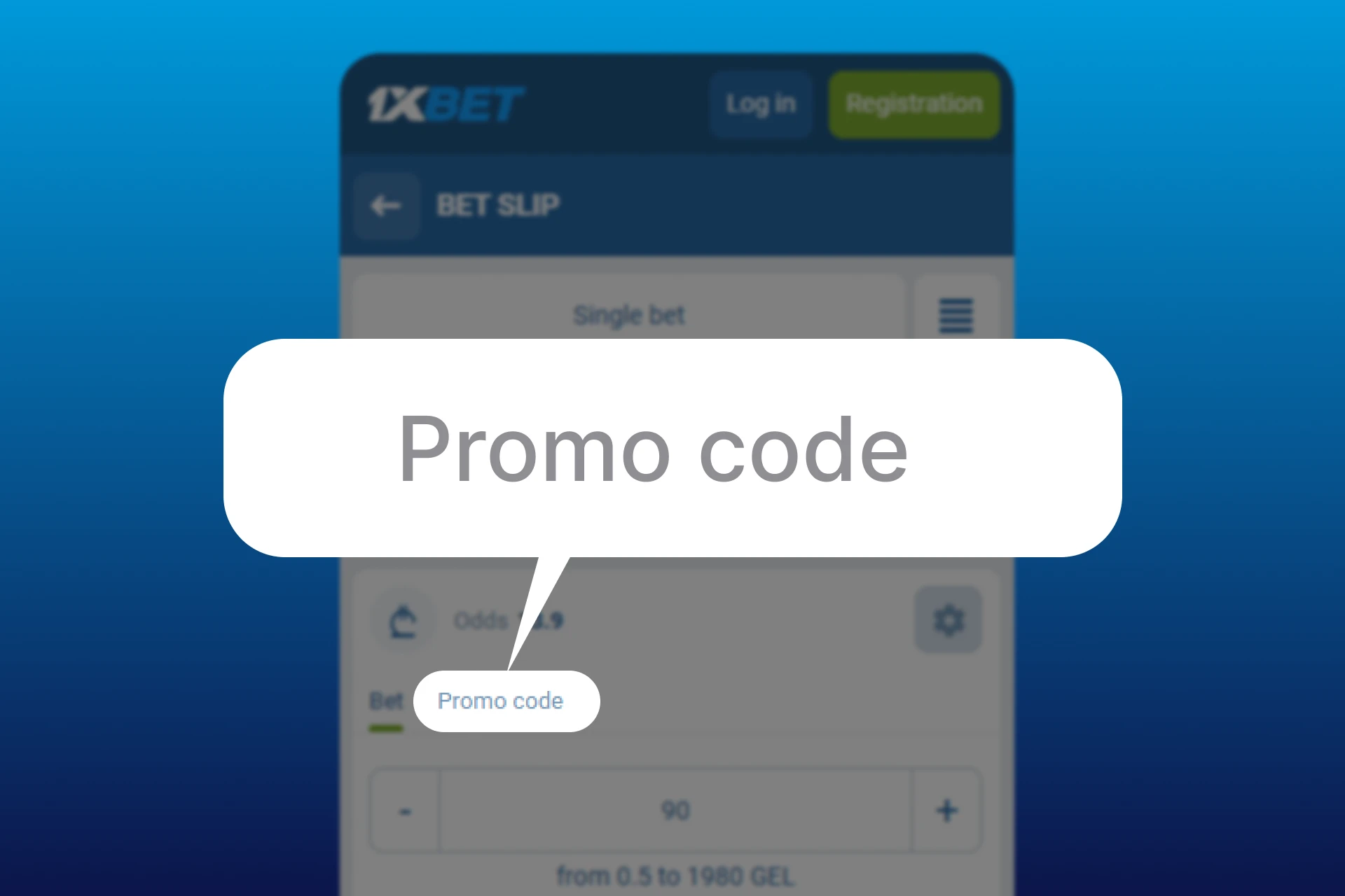 Screenshot of 1xBet website showing usage of redeemed promo codes