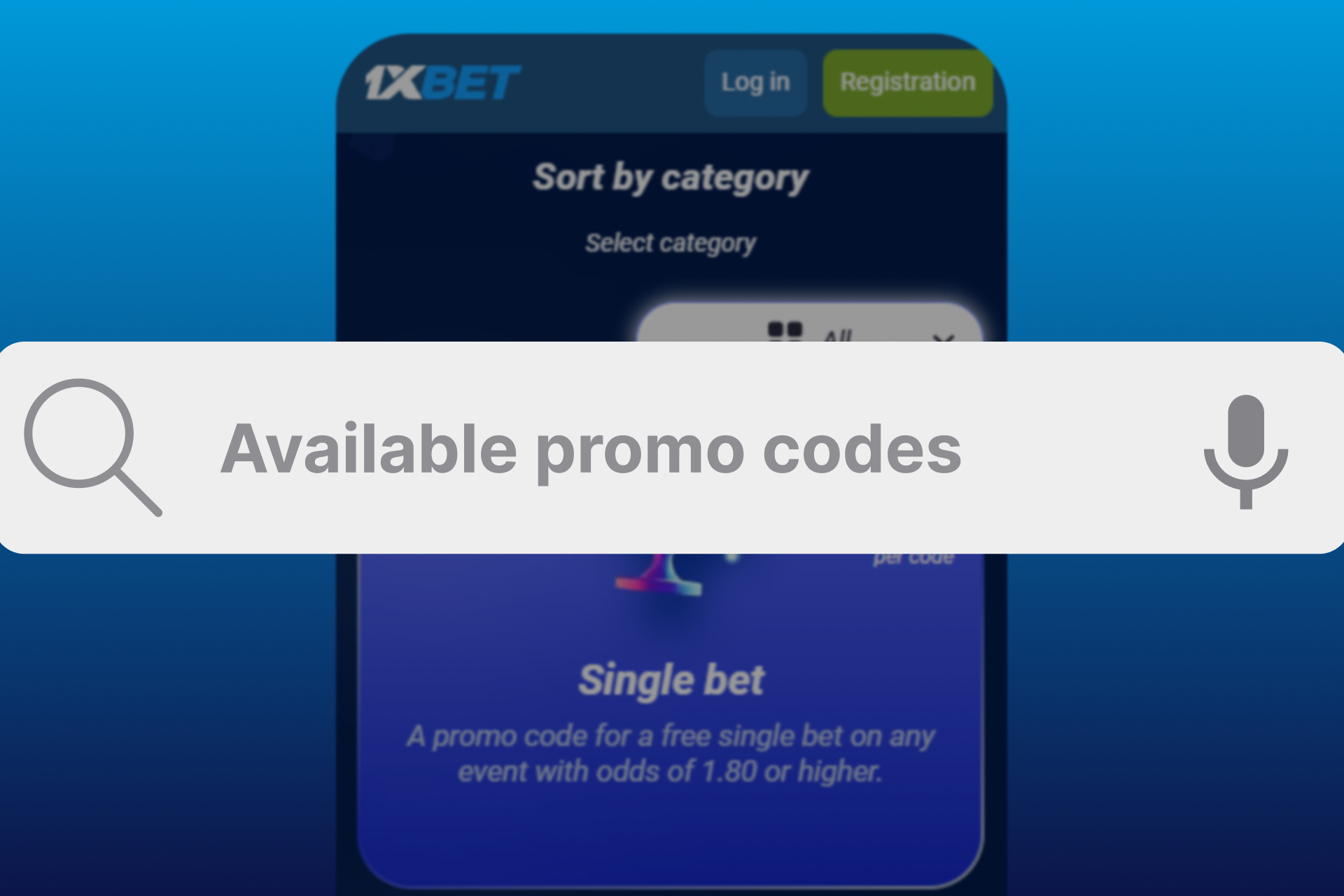 Screenshot of Promo Code Store on 1xBet website showing list of available promo codes