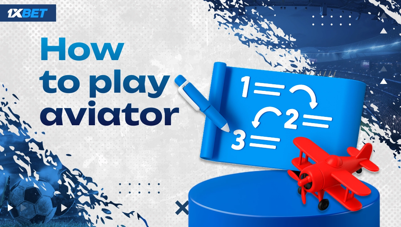 “How to play Aviator on 1xBet Nigeria with 3D strategy list icon and red plane